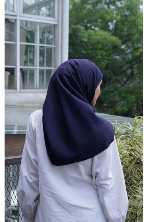 Pasmina Oval Azzura Instan Lasercut Navy